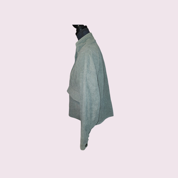 Avec Les Filles Green Corduroy Shacket Jacket L New - Picture 7 of 10